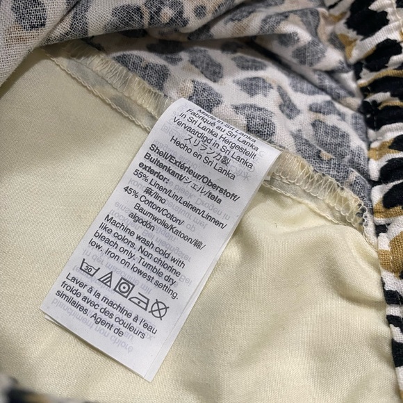 5 for $25 J.Crew Women's Animal Print Pants Linen Cotton Size 00 - Picture 5 of 7